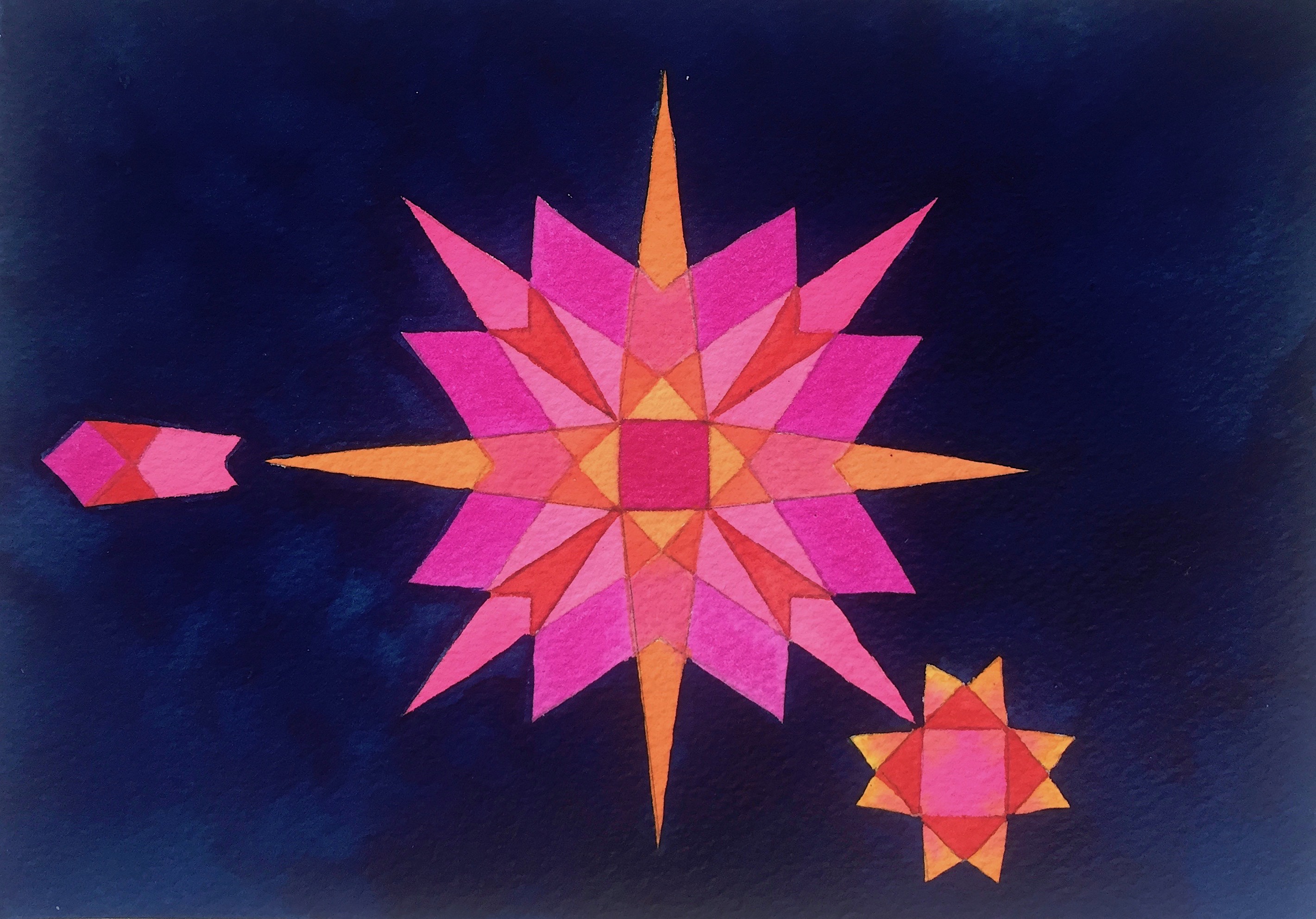 Estrella_2018, aquarela, papel, Miria Perez, pintura, arte, arte contemporânea