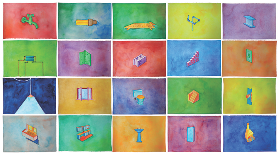 aquarelas, Mirian Perez, arquitetura, pinturas, arte, arte contemporanea